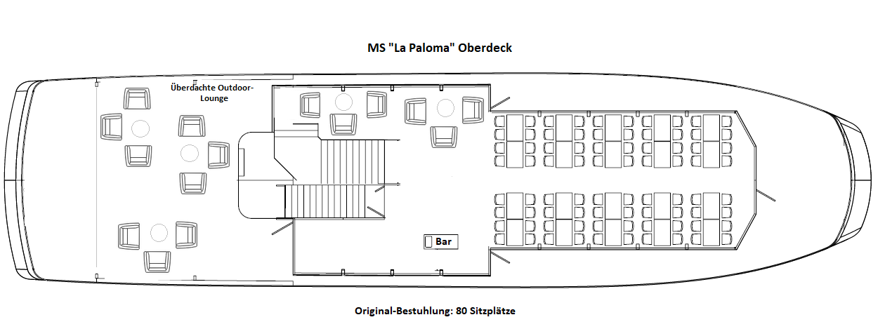- MS La Paloma Oberdeck Originalbestuhlung - MS LA PALOMA
